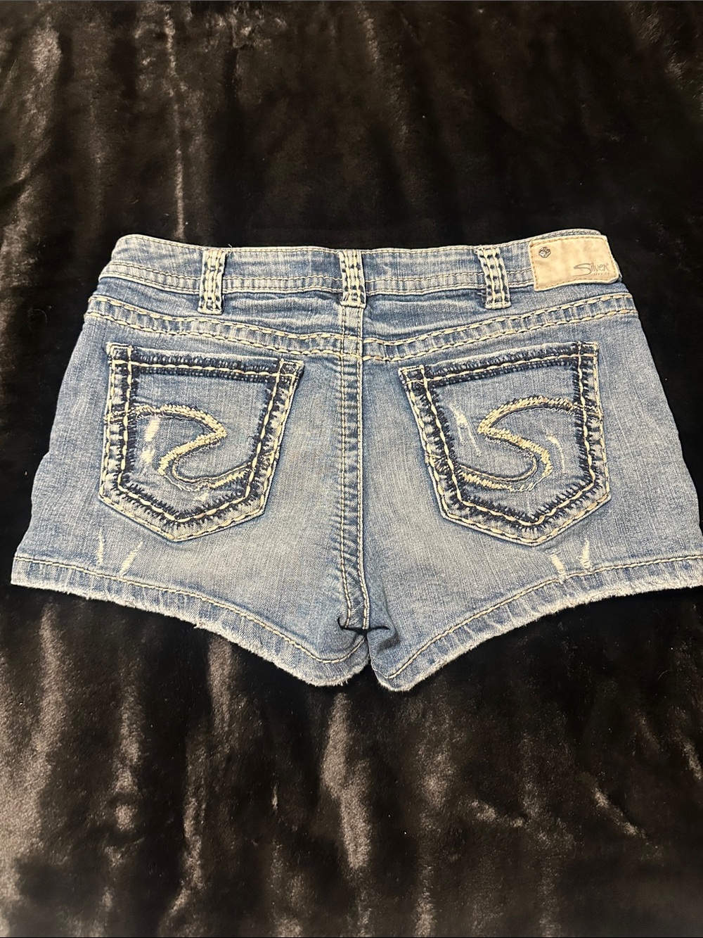 Silver Y2K Aiko Super Stretch Distressed Jean Shorts - Women's Size 31
